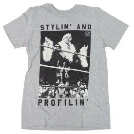WWE リック・フレアー Tシャツ STYLIN AND PROFILIN WWE Authentic ヘザー ブラック【OCSL】