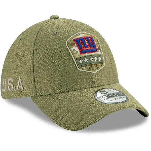 あす楽対応 軍人に敬意と感謝を NFL特別デザインキャップ NFL ジャイアンツ キャップ 帽子 2019 サルート サイドライン 39THIRTY オリーブ New トゥ セール価格 Era ニューエラ サービス 贈呈