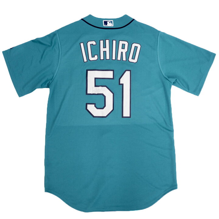 楽天市場 リニューアル記念メガセール イチロー シアトル マリナーズ ユニフォーム ジャージ Mlb クールベース サイン刺繍 オルタネート グリーン Mlb Nbaグッズショップ Selection