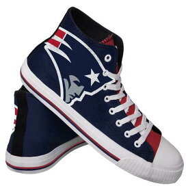 NFL ペイトリオッツ シューズ/スニーカー High Top Big Logo Canvas Shoes キャンバス Forever Collectibles ネイビー