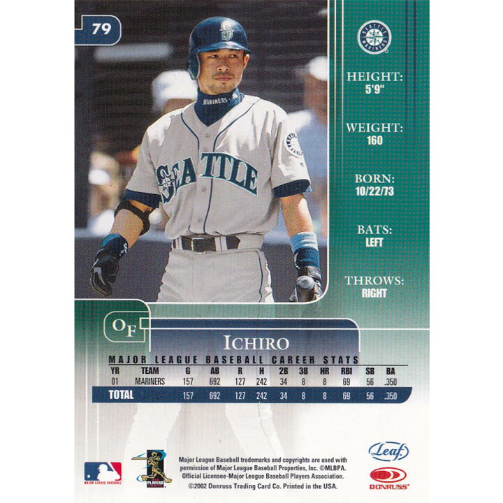 楽天市場】MLB イチロー シアトル・マリナーズ トレーディングカード 