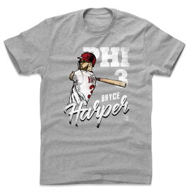 MLB ブライス・ハーパー フィラデルフィア・フィリーズ Tシャツ プレーヤー アート コットン 500Level グレー【OCSL】