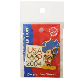 アメリカ代表 ディズニー 2004 アテネ?USA Pin : Mickey Mouse With Torch ピンバッチ ピンズ Disney