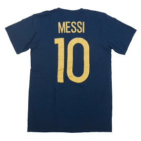 リオネル・メッシ Tシャツ アルゼンチン代表 ネーム＆ナンバー アディダス Adidas ネイビー サッカー
