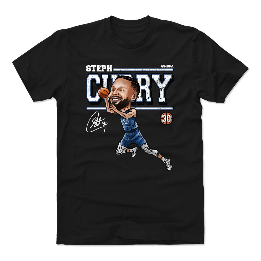 NBA ステファン・カリー ステフィン・カリー ウォリアーズ Tシャツ Cartoon T-Shirts 500Level ブラック