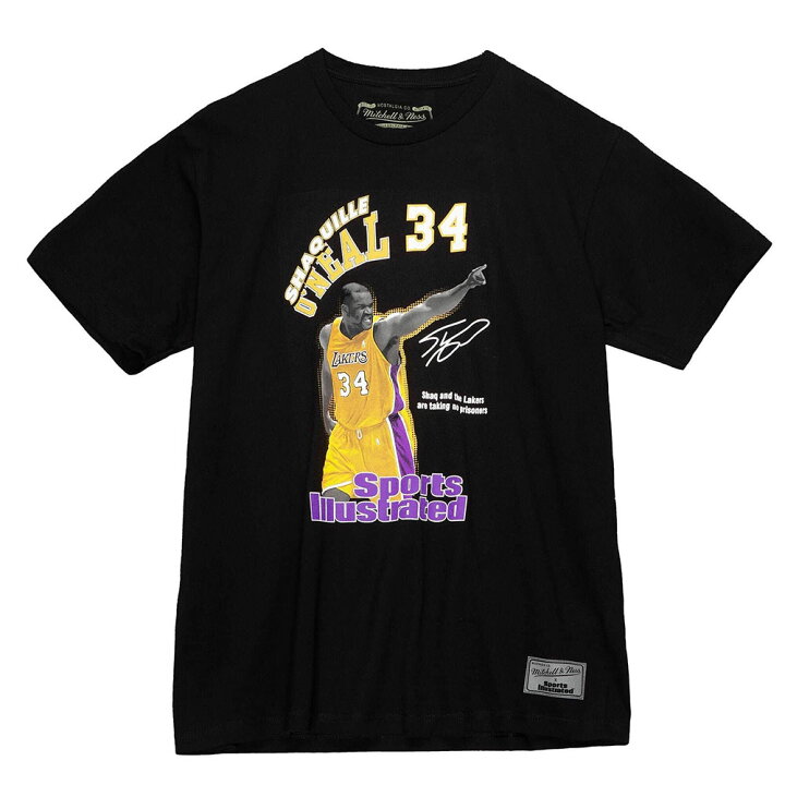 楽天市場 Nba シャキール オニール レイカーズ Tシャツ レジェンドプレイヤーイラスト ミッチェル ネス Mitchell Ness ブラック23mn特集 Mlb Nbaグッズショップ Selection
