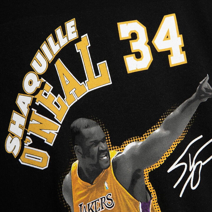 楽天市場 Nba シャキール オニール レイカーズ Tシャツ レジェンドプレイヤーイラスト ミッチェル ネス Mitchell Ness ブラック23mn特集 Mlb Nbaグッズショップ Selection