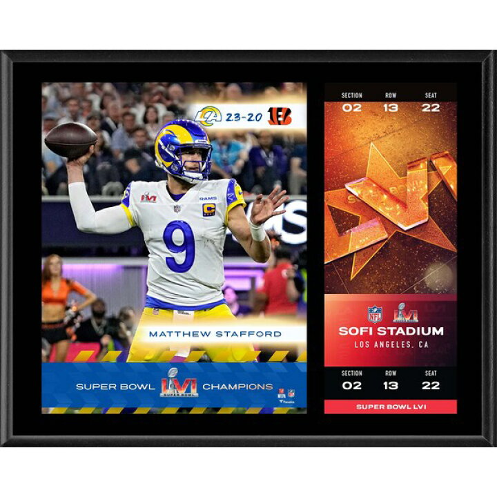 楽天市場 Nfl マシュー スタッフォード ラムズ グッズ 第56回 スーパーボウル 優勝記念 Super Bowl Lvi Champions チケット Fanatics Mlb Nbaグッズショップ Selection