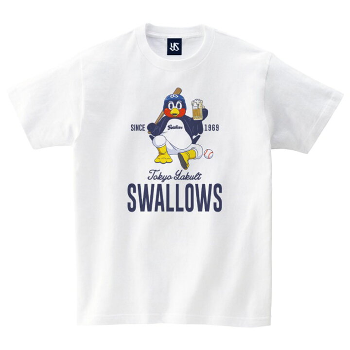 つば九郎 東京ヤクルトスワローズ グッズ Tシャツ 2022 生ビール Tee TYS ホワイト SELECTION スワローズTシャツ(つば九郎)