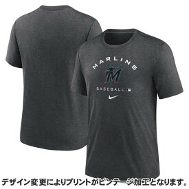 MLB マーリンズ Tシャツ 2022 選手着用オーセンティックコレクション Tri-Blend Tee ナイキ/Nike Charcoal Heather 07F