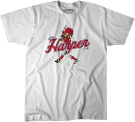 【海外限定版】MLB ブライス・ハーパー フィリーズ Tシャツ カリカチュア Caricature T-Shirt BreakingT ホワイト
