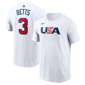 WBC ムーキー・ベッツ アメリカ代表 USA Tシャツ 2023 World Baseball Classic ネーム＆ナンバー T-Shirt ナイキ/Nike ホワイト