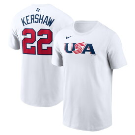 WBC クレイトン・カーショー アメリカ代表 USA Tシャツ 2023 World Baseball Classic ネーム＆ナンバー T-Shirt ナイキ/Nike ホワイト