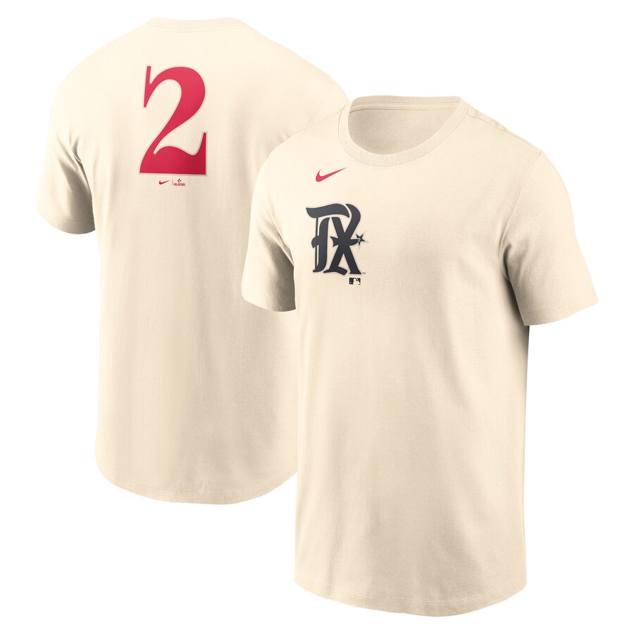 MLB マーカス・セミエン レンジャーズ Tシャツ 2023 シティーコネクト ネームナンバー T-Shirt ナイキ Nike クリーム ファッションデザイナー