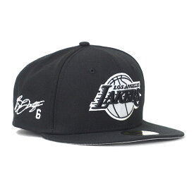 NBA レブロン・ジェイムス レイカーズ キャップ サイン刺繍入り 59FIFTY Fitted Hat ニューエラ/New Era ブラック ホワイト