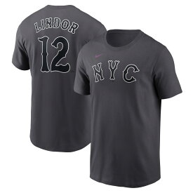 MLB フランシスコ・リンドール メッツ Tシャツ 2024 シティーコネクト Fuse Name & Number T-Shirt ナイキ/Nike グラファイト