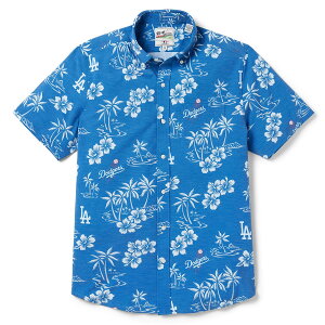 MLB �h�W���[�X �A���n�V���c �t�����g�{�^�� Aloha Shirt Reyn Spooner ���C����
