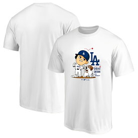 大谷翔平 x デコピン ヘッドバンプ Tシャツ ドジャース Fanatics ホワイト oh24gd