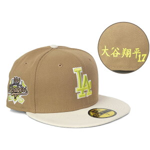 MLB ��J�ĕ� �h�W���[�X �L���b�v �y�C�O���t�z100���N Side Patch 59FIFTY �����T�C���h�J �j���[�G��/New Era Khaki/Cream/Green