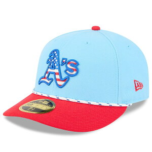 MLB アスレチックス キャップ 2025 独立記念 Fourth of July Low Profile 59FIFTY Fitted ニューエラ/New Era ライトブルー レッド