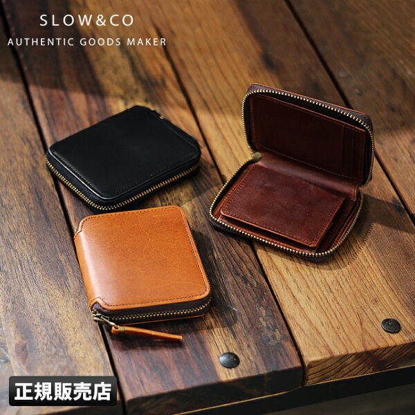 【5H限定豪華プレゼント 9/1 19時～】特典付き SLOW スロウ ハービー 財布 二つ折り財布 ミニ ラウンドファスナー box型 小銭入れ 本革 日本製 メンズ ブランド HERBIE so737i