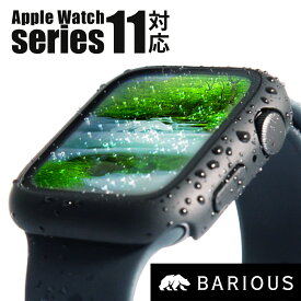 Apple Watch カバー Series11 / 10 防水 ケース 42mm 46mm アップルウォッチ ブラック 黒 シンプル かっこいい 耐衝撃 保護ケース タッチ ガラス 40mm 41mm 44mm 45mm 49mm