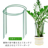 ささえ 植物サポート 家庭菜園 支柱 花 園芸支柱 フラワーガード ガーデニング 10本セット 園芸用品 植栽…
