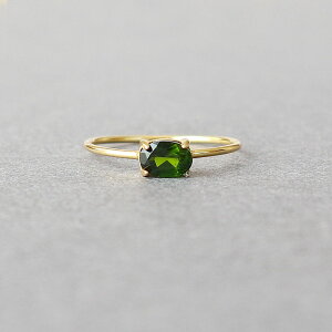 クロムダイオプサイド オーバルファセットカット 約6×4mm 指輪 Silver925製 18KGP仕上げ ゴールド Silver925製 ロジウム仕上げ シルバー リング 華奢 女性 レディース 約9号 約11号 約13号 約15号 フリ