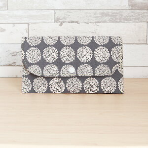 ドット×あんぱん柄 グリーン×ネイビー マルチケース / 母子手帳ケース お薬手帳ケース 通帳ケース スリムポーチ おしゃれ かわいい 『ハンドメイドバッグ』『ハンドメイド作品』