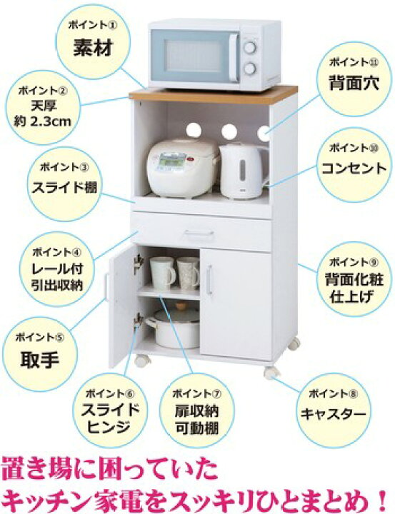 楽天市場】らくらくレンジワゴン（ホワイト）（65703） 【送料無料 