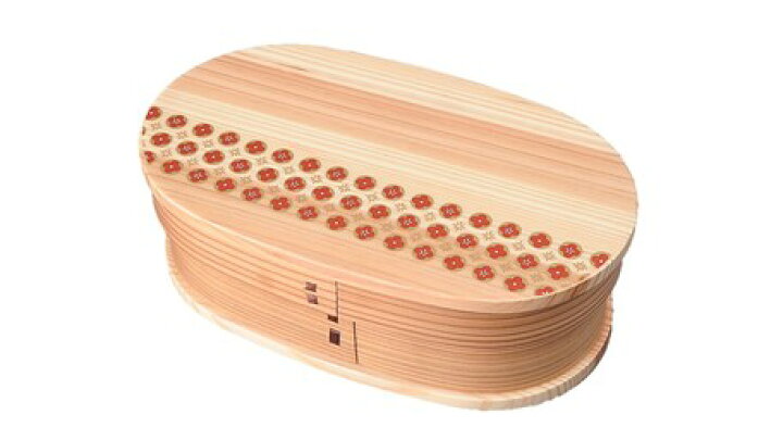 楽天市場】若兆 wooden/曲げわっぱ弁当箱 蒔絵一段 plum（BENTO-4 