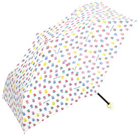 【ミッフィー＆ローズ】1級遮光晴雨兼用傘・折りたたみ傘・総柄 白（MIF-437D）【送料無料】 （アンブレラ、雨傘、折りたたみ傘、折り畳み傘、折傘、晴雨兼用傘、日傘、紫外線対策、UV予防）
