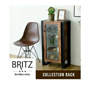 【FBR-0004】 コレクションラック 棚 高さ 90cm 可動棚 飾り棚 ディスプレイ 扉付き ガラス 扉 ガラス棚 アンティーク風 インダストリアル フィギュア 強化ガラス 透明 収納 【送料無料】(収