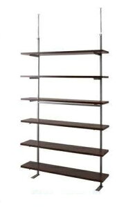 (納期10日前後出荷)突っ張りウォールシェルフ6段 幅120cm 【つっぱり】【ウォ-ルラック】【壁面収納】【突っ張り棚】【ディスプレイラック】nj-0248【送料無料】(本棚)(楽天ランキン