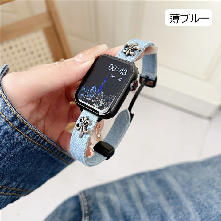 楽天市場】Apple Watch S10 交換バンド デニムバンド マグネット開閉式 
