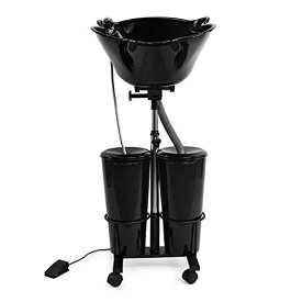 移動式シャンプー台 電気ポンプが付いている携帯用移動式大広間の洗面器の深いシャンプーの流し,高さの調節可能な毛の洗浄の流し,ホーム理容室シャンプーボウル洗髪トレイ,バケツ2個付と排水ホース