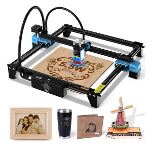 ���[�U�[�����@ 5.5W���[�U�[���o�� �[�ؒf�@0.08mm�����x ����30000mm�̒������x ��Ɨ̈�30*30cm LaserGRBL LightBurn �ƌ݊��������� �Œ�œ_ �؍� ���� �X�e�����X���k����