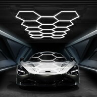 【時間限定P2倍】六角形 LED ガレージライト、ハニカムガレージライト器具、6500K 超高輝度カーディテー…