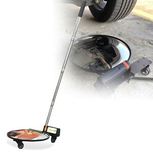 伸縮式 LED 車検ミラー アクリル 点検ミラー 凸面アンダー車両検査ミラー 大型点検鏡 車底検査鏡 直径30cm凸面鏡 底部回転ホイール LEDライト搭載 車、トラック、設備の下、棚の上、コーナー