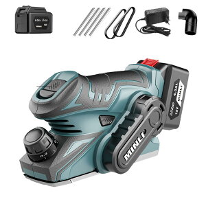 ミニ 電気 カンナ 木工用 電動カンナ 幅60mm 深さ0.8mm コードレス 充電式 かんな 電動木カンナ 自動カンナ 電気カンナ 片手電働カンナ 切削深さ調整可能 DIY木材の平削り/面取り/相ジャクリ構