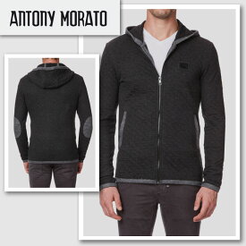 新作【ANTONY MORATO／アントニ—モラート】FLECCE WITH HOOD+ELBOW PATCH フリースパーカー（グレー・GRN）/メンズ【インポート】【セレカジ】【正規品】