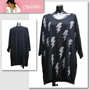 �yLauren Moshi�^���[�����E���V�zMILLY-3/4 SLV OVERSIZED DRESS MINI LIGTNING BOLT�i�u���b�N�EBLK�j/���f�B�[�X�y�C���|�[�g�z�y�Z���J�W�z�y���K�i�z3010-MCM-1966