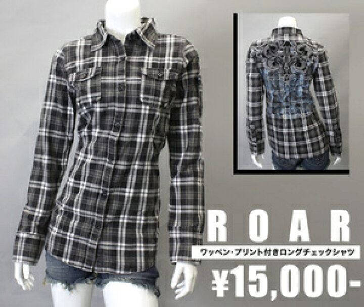 楽天市場】【ROAR/ロアー】 ワッペン・プリント付きロングチェック 