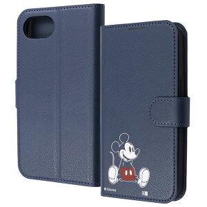 iPhone16e ケース 手帳型 ディズニー 衝撃吸収 マグネットベルト シンプル レザー ミッキーマウス_sitting カバー アイフォン16e iPhone 16 e 16e アイホン アイフォン スマホケース