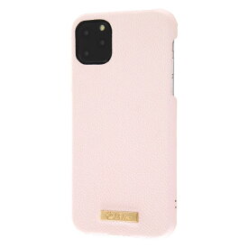iPhone11 Pro Max ケース ハードケース オープンレザー TETRA プレート付き ピンク