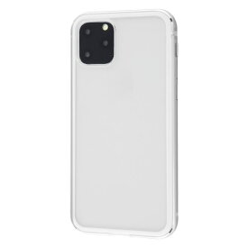 iPhone11 Pro ケース ハードケース アルミバンパー 背面パネル クリア シルバー