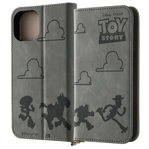 iPhone15 ケース 手帳型 ディズニー ピクサー レザー Raffine トイ・ストーリー_モノトーン カバー アイフォン スマホケース