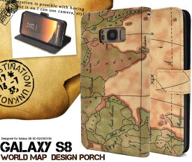Galaxy S8 SC-02J SCV36 ケース 手帳型 地図柄 ギャラクシー エスエイト スマホカバー スマホケース