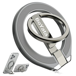 �G���f�� BoYata �X�}�z�����O T-6 MagSafe �Ή� ���ʃ}�O�l�b�g �������� �}�O�Z�[�t �����O �����h�~ �o���J�[�����O �X�}�z�X�^���h �@�\ �p�x���� 360�x��] �ȒP���E ���^ iPhone 16 15 14 13 12 Andro