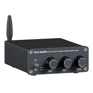 Fosi Audio BT20A Bluetooth 5.0 �p���[�A���v 2.0CH �X�e���I �I�[�f�B�I�A���v 100W*2 TPA3116 ���V�[�o�[ 2�`�����l�� �~�j Hi-Fi �N���XD �ቹ�ƍ����g���� �ƒ�X�s�[�J�[�p(�d���t��)
